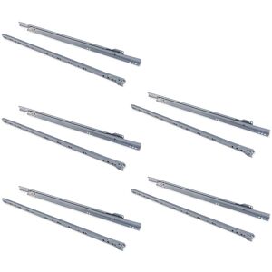 Guide cassetto in acciaio Emuca - 800mm, estrazione parziale, chiusura a caduta, 5 pezzi Guide cassetto in acciaio Emuca - 800mm, estrazione parziale, chiusura a caduta, 5 pezzi