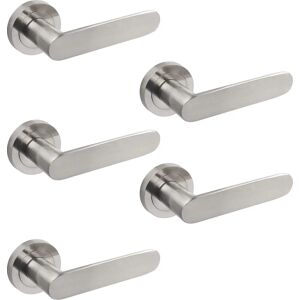 Emuca Bunbury Set of 5 Interior Door Handles - Nickel Satinato Emuca Bunbury Set of 5 Interior Door Handles - Nickel Satinato