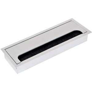 Emuca Cable Pass-Through Rectangular Organizer - Cable Management, Aluminum, 269x80mm Emuca Cable Pass-Through Rectangular Organizer - Cable Management, Aluminum, 269x80mm