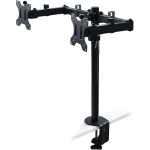 Emuca Dual Monitor Mount - Adjustable, Steel, Black - Desk Support Emuca Dual Monitor Mount - Adjustable, Steel, Black - Desk Support