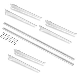 Emuca Wall Mounting Kit - 3 Shelves, White, 380mm - Storage System Emuca Wall Mounting Kit - 3 Shelves, White, 380mm - Storage System