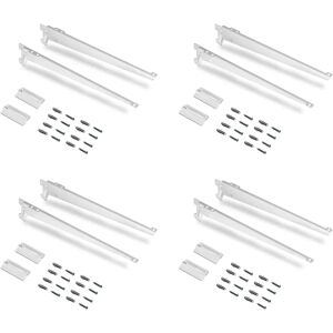 Emuca Wall Shelves - 280mm Steel White Set Emuca Wall Shelves - 280mm Steel White Set