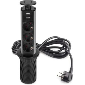 Emuca Vertikaler ausziehbarer Mehrfachstecker - Schwarz - Stromleiste Emuca Vertikaler ausziehbarer Mehrfachstecker - Schwarz - Stromleiste