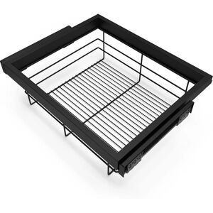 Emuca Adjustable Sliding Basket Kit - Black Textured - Cabinet Storage Emuca Adjustable Sliding Basket Kit - Black Textured - Cabinet Storage
