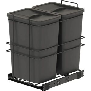 Emuca Recycle Trash Container - 2x35L - Steel & Plastic Emuca Recycle Trash Container - 2x35L - Steel & Plastic