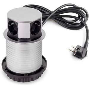 Emuca Multiconector Diámetro 100mm - USB y Energía Retráctil Emuca Multiconector Diámetro 100mm - USB y Energía Retráctil