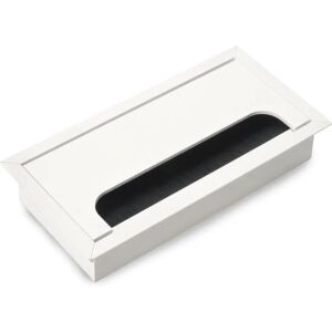 Emuca Pass-Through Cable Cover - Rectangular, 159x80mm, Recessed, Aluminum, White Emuca Pass-Through Cable Cover - Rectangular, 159x80mm, Recessed, Aluminum, White