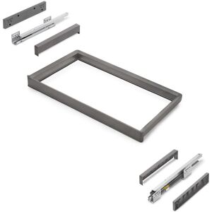 Emuca Estante para armario titanio con cierre suave y extracción total - 762-788mm Emuca Estante para armario titanio con cierre suave y extracción total - 762-788mm