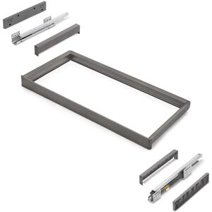 Estante de armario en titanio Emuca con cierre suave y extracción total Estante de armario en titanio Emuca con cierre suave y extracción total