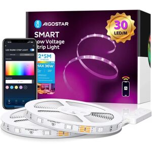 Tira de LED RGB Inteligente 12V 36W 2x5m WiFi AIGOSTAR Tira de LED RGB Inteligente 12V 36W 2x5m WiFi AIGOSTAR