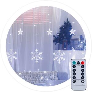 Cortina LED GSC con Estrellas y Copos de Nieve - 3,5M, 8 Funciones Cortina LED GSC con Estrellas y Copos de Nieve - 3,5M, 8 Funciones
