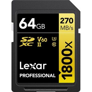 Lexar Pro 1800x SDXC R270/W180 64GB U3 V60 Speicherkarte Lexar Pro 1800x SDXC R270/W180 64GB U3 V60 Speicherkarte