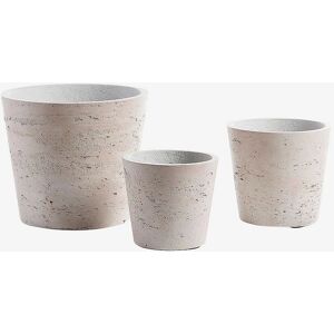 Kave Home - Sett med 3 grå betongplantere - Innendørs/Ute Kave Home - Sett med 3 grå betongplantere - Innendørs/Ute