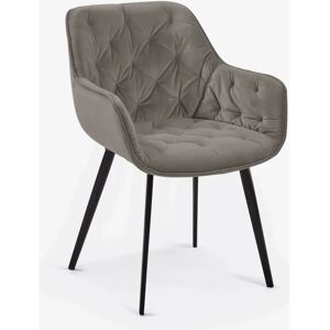 Kave Home Mulder grå sammet matstol - Vintage stil Kave Home Mulder grå sammet matstol - Vintage stil