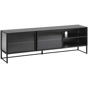 Kave Home Trixie Stål TV-bänk - Industriell, Glas, 180x50cm Kave Home Trixie Stål TV-bänk - Industriell, Glas, 180x50cm