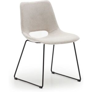 Kave Home - Beige Zahara Stol med svarte stålleger - Stol Kave Home - Beige Zahara Stol med svarte stålleger - Stol