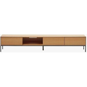 Kave Home Vedrana TV-bänk i ekfaner 3 lådor - Modern Kave Home Vedrana TV-bänk i ekfaner 3 lådor - Modern