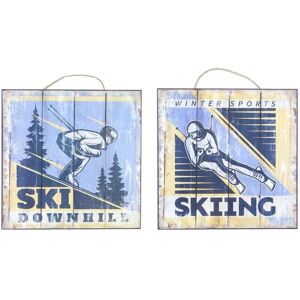 Signes Grimalt - Set di 2 Piastre in Legno Multicolore - Decorazione Murale Signes Grimalt - Set di 2 Piastre in Legno Multicolore - Decorazione Murale