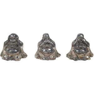 Sigris Buddha-Set - Resin Figuren, Silber, 3 Stück - Oriental Sammlung Sigris Buddha-Set - Resin Figuren, Silber, 3 Stück - Oriental Sammlung
