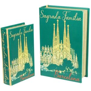 Set de Cajas de Libros Verdes Signes Grimalt - Colección Decorativa Set de Cajas de Libros Verdes Signes Grimalt - Colección Decorativa