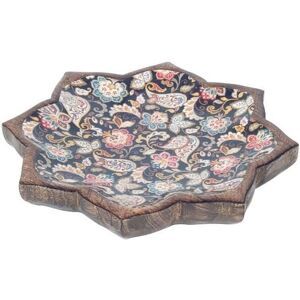Signes Grimalt Vassoio decorativo nero con fiori - Decor & Go, 2 pezzi Signes Grimalt Vassoio decorativo nero con fiori - Decor & Go, 2 pezzi