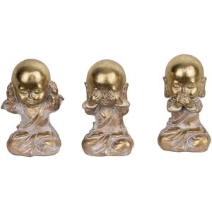 Signes Grimalt - Figuras de Buda y Monje - Dorado - 3 piezas - Decoración de Resina Signes Grimalt - Figuras de Buda y Monje - Dorado - 3 piezas - Decoración de Resina