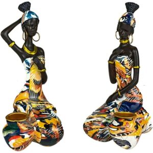 Signes Grimalt - Figura Mujer Africana - Pack 2 - Decoración Hogar Signes Grimalt - Figura Mujer Africana - Pack 2 - Decoración Hogar