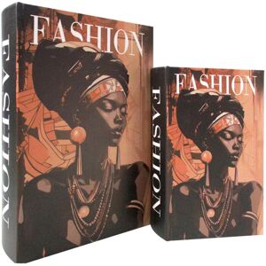 Signes Grimalt - Afrikanische Bücherbox 2U Grau 27x18x7cm Signes Grimalt - Afrikanische Bücherbox 2U Grau 27x18x7cm