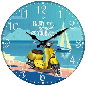 Horloge Murale Monde Bleu Signes Grimalt - Décoration Vintage 34x34cm Horloge Murale Monde Bleu Signes Grimalt - Décoration Vintage 34x34cm