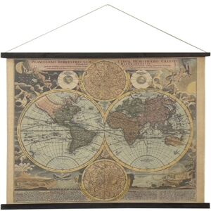 Toile Carte du Monde Grise Signes Grimalt - Décoration Murale Toile Carte du Monde Grise Signes Grimalt - Décoration Murale