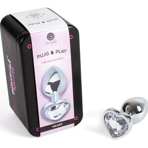 Secretplay - Kleiner Metallherz Kristall-Transparenter Butt Plug - 7cm Secretplay - Kleiner Metallherz Kristall-Transparenter Butt Plug - 7cm