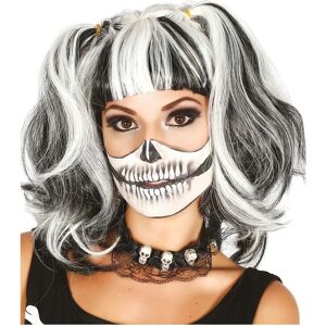 Peluca Trenzada Blanca y Negra - Accesorio de Disfraz Peluca Trenzada Blanca y Negra - Accesorio de Disfraz