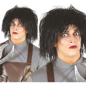 Parrucca Nera Corto Uomo con Forbici - Costume Parrucca Nera Corto Uomo con Forbici - Costume
