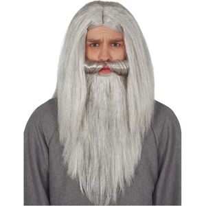 Guirca Grijze Pruik en Baard Set - Kostuumaccessoire Guirca Grijze Pruik en Baard Set - Kostuumaccessoire