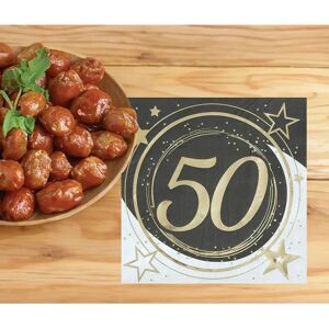 Serviettes Guirca Anniversaire 50 Ans - Pack de 12 33x33cm - Publicité Serviettes Guirca Anniversaire 50 Ans - Pack de 12 33x33cm - Publicité