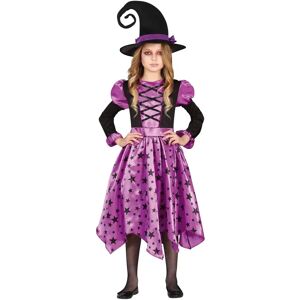 Disfraz para niña Guirca - Vestido de bruja morada con estrellas - Disfraces Disfraz para niña Guirca - Vestido de bruja morada con estrellas - Disfraces