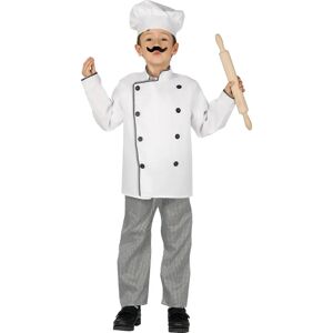 Guirca Child Chef Costume - Black Checkered Pants - Classic Kitchen Role Guirca Child Chef Costume - Black Checkered Pants - Classic Kitchen Role
