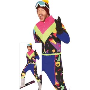 Guirca 80er Ski-Kostüm für Herren - Blauer Discopower Ski-Anzug Guirca 80er Ski-Kostüm für Herren - Blauer Discopower Ski-Anzug