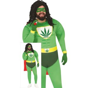 Guirca Green Superhero Marijuana Costume - Unisex Large Guirca Green Superhero Marijuana Costume - Unisex Large