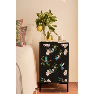 Really Nice Things Mesita de noche - MDF floral - Negro - Mesita Really Nice Things Mesita de noche - MDF floral - Negro - Mesita