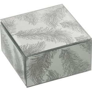 DRW Zilveren Sieradendoos - 12x12x6,5cm - Rechthoekige Spiegel Sieradendoos DRW Zilveren Sieradendoos - 12x12x6,5cm - Rechthoekige Spiegel Sieradendoos