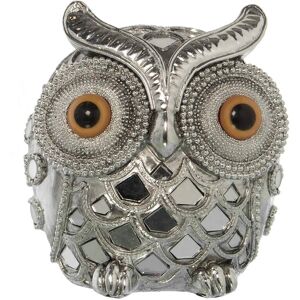 DRW Zilveren Resin Uil - Decoratief Voorwerp DRW Zilveren Resin Uil - Decoratief Voorwerp