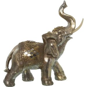 DRW Resina Olifant Figurijn - Zilver & Goud Finish DRW Resina Olifant Figurijn - Zilver & Goud Finish