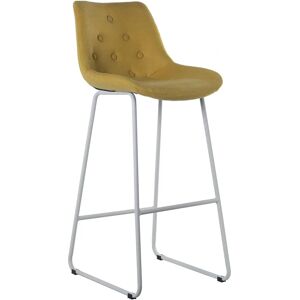 DRW Set van 2 Mosterd Witte Krukken - Kruk DRW Set van 2 Mosterd Witte Krukken - Kruk