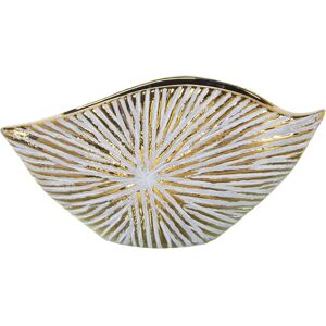 DRW Wit-Goud Vaas - Tafelkeramiek 39x9x20 cm DRW Wit-Goud Vaas - Tafelkeramiek 39x9x20 cm