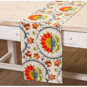 Fluwelen Bloemen Tafelloper - 33x180 cm Fluwelen Bloemen Tafelloper - 33x180 cm