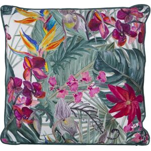 Cuscino Quadrato in Velluto con Stampa Fiori - Decorazione DRW Cuscino Quadrato in Velluto con Stampa Fiori - Decorazione DRW