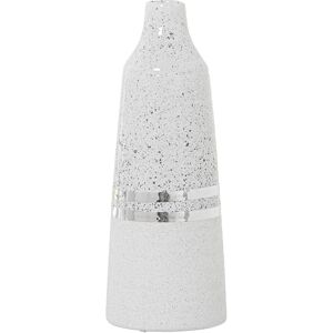 Vaso da Fiori DRW - Ceramica, 11x32cm, Bianco e Argento Vaso da Fiori DRW - Ceramica, 11x32cm, Bianco e Argento