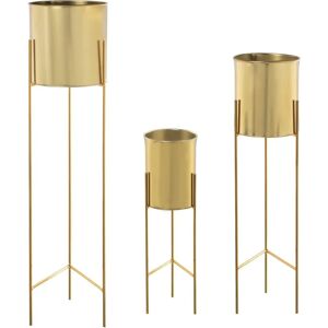 Set di 3 vasi in metallo dorato - Vasi da fiori Set di 3 vasi in metallo dorato - Vasi da fiori