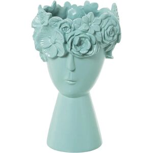 DRW Keramische Vase in Groen Blauw - Bloempot DRW Keramische Vase in Groen Blauw - Bloempot